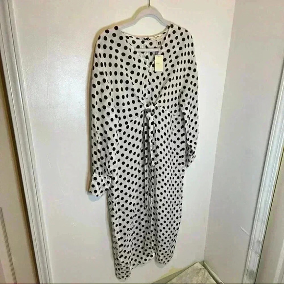 NWT Maje Ristal Polka Dot Midi Dress Coastal Preppy Garden Party French Parisian - Picture 2 of 6